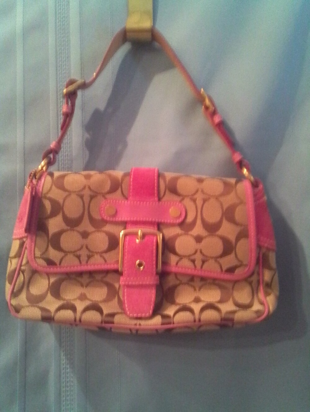Coach Vintage Signature Soho Pink Leather & SuedeY2K Handbag - Picture 5 of 9